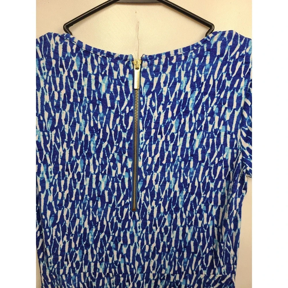 MICHAEL Michael Kors Mini Dress Small Blue White Abstract Short Sleeve Casual